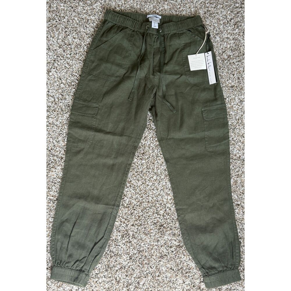 NWT Green Linen Pants Nicole Miller- Large